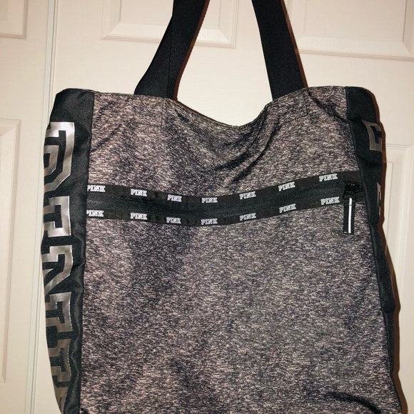 PINK Victoria's Secret Black and Gray Duffel Bag - Picture 1 of 4